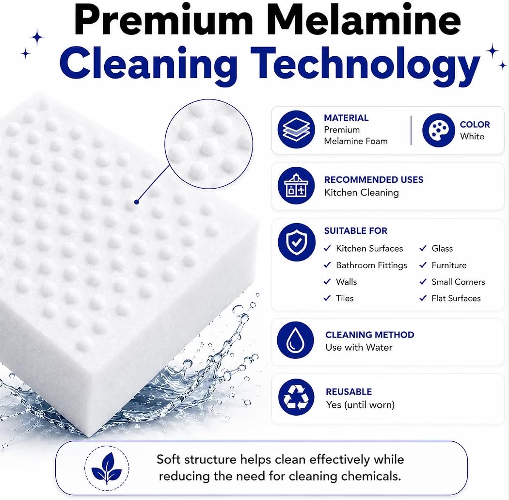 Magic Cleaning Eraser Sponge for Wall, Kitchen & Bathroom